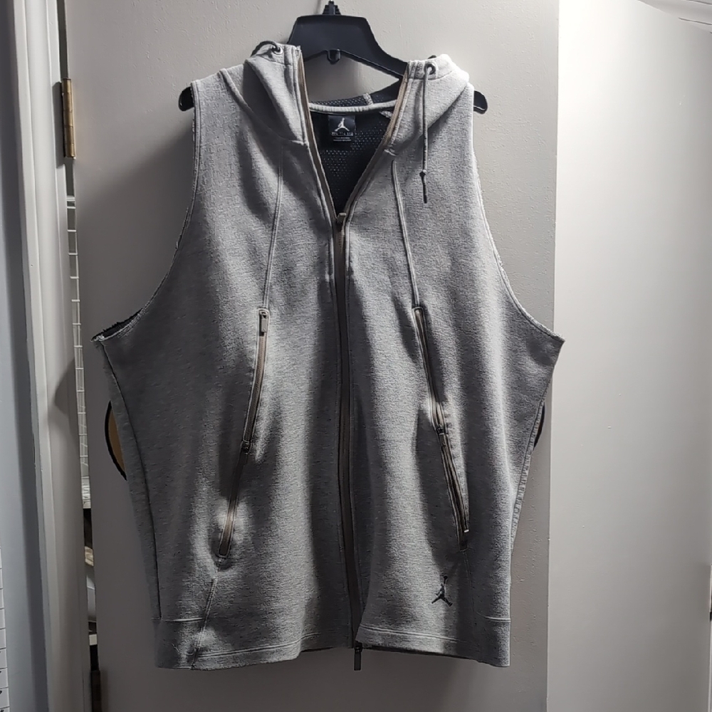 Jordan Gray Sleeveless Hoodie Vest